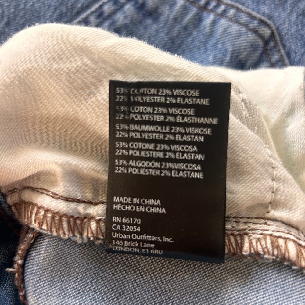 UO Vintage Patchwork Extreme Flare Y2K Jeans Light Blue Size 29 - Picture 12 of 14